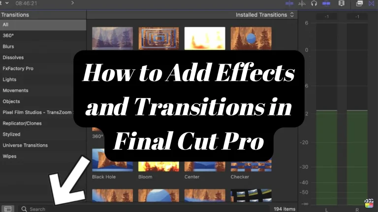 Add Effects and Transitions in Final Cut Pro